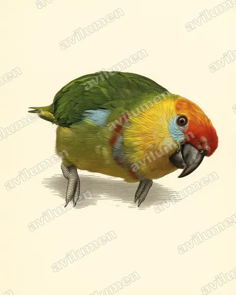 Vintage plate illustration: Psittaculirostris desmarestii (Large Fig Parrot)