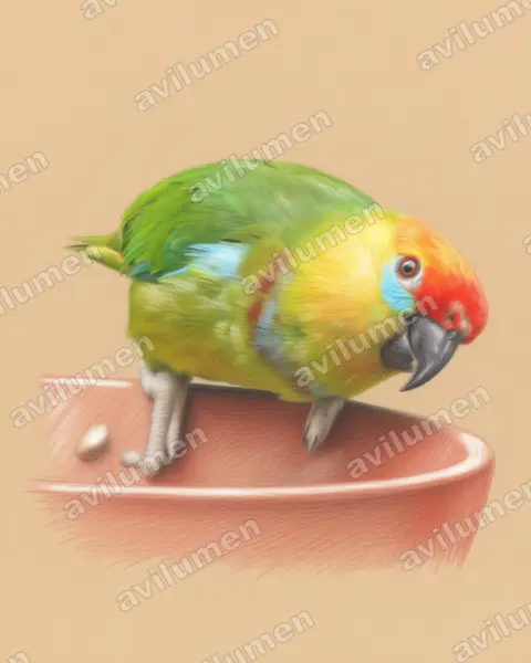 Colored pencil illustration: Psittaculirostris desmarestii (Large Fig Parrot)