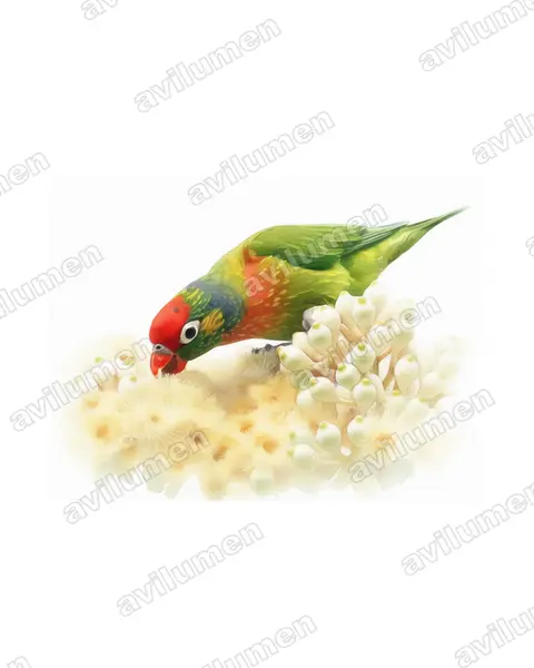 Illustration Aquarelle : Psitteuteles versicolor (Loriquet versicolore)