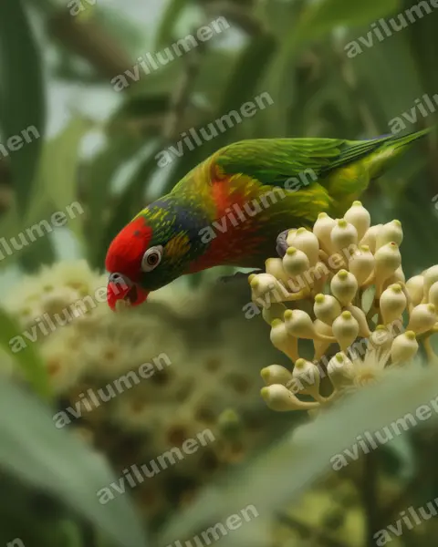 Illustration Réaliste : Psitteuteles versicolor (Loriquet versicolore)