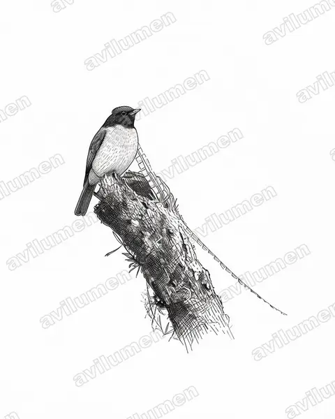 Ilustración en Tinta: Pteridophora alberti (Ave del Paraíso de Alberto)