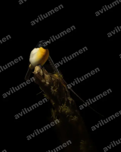 Ilustración en Óleo: Pteridophora alberti (Ave del Paraíso de Alberto)