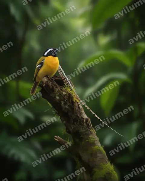 Ilustración en Realista: Pteridophora alberti (Ave del Paraíso de Alberto)