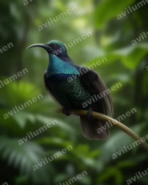 Illustration Réaliste : Ptiloris paradiseus (Paradisier festonné)