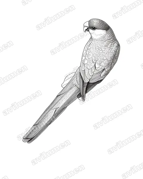 Ilustración en Tinta: Purpureicephalus spurius (Perico capelo)