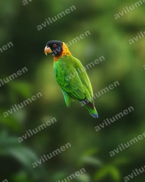 Illustration im Stil Realistisch: Caica Parrot (Pyrilia caica)