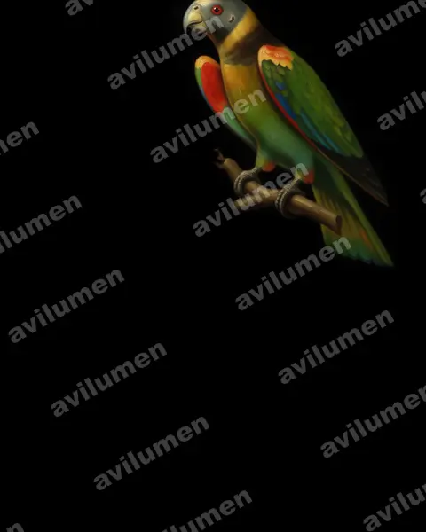 Ilustración en Óleo: Pyrilia vulturina (Gypopsitta vulturina)