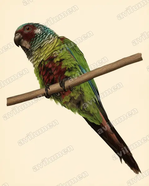Illustration Planche ancienne : Pyrrhura emma (Conure emma)