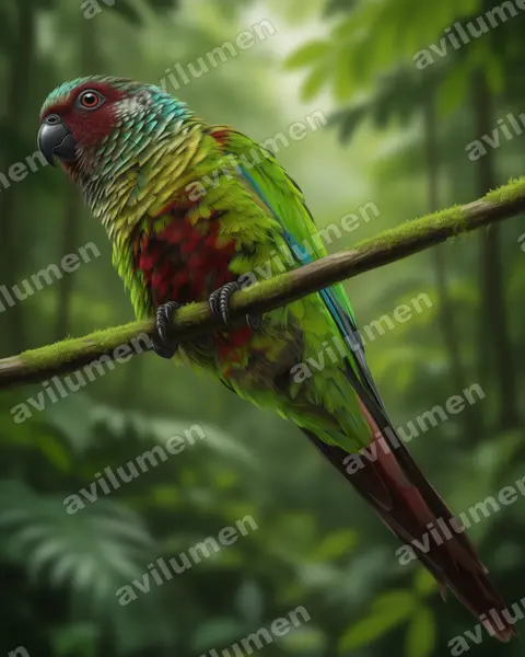 Illustration Réaliste : Pyrrhura emma (Conure emma)
