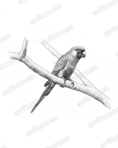 Ink illustration: Pyrrhura griseipectus (Grey-breasted Parakeet)