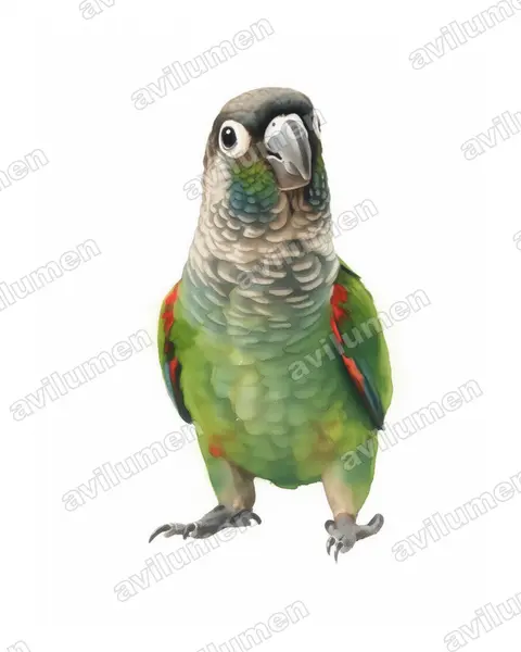 Illustration im Stil Aquarell: Pearly Parakeet (Pyrrhura lepida)