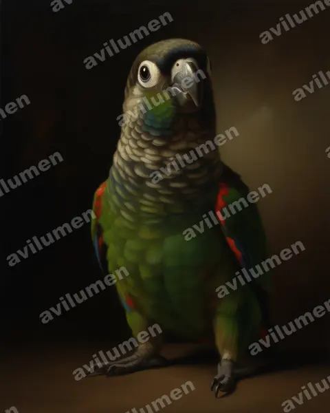 Illustration im Stil Öl: Pearly Parakeet (Pyrrhura lepida)