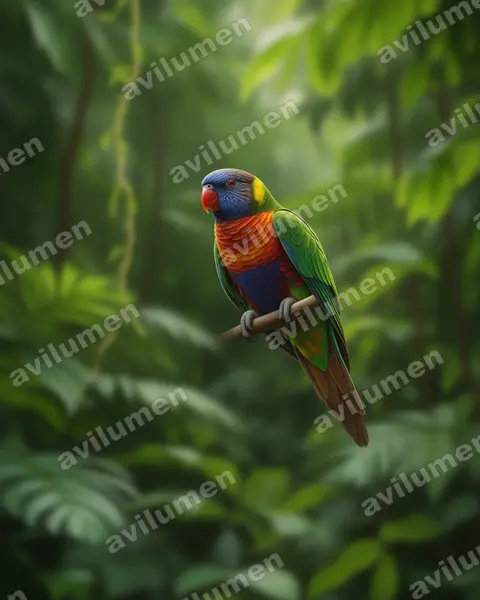 Illustration im Stil Realistisch: Bonaparte's Parakeet (Pyrrhura lucianii)