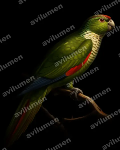 Oil illustration: Pyrrhura melanura (Maroon-tailed Parakeet)