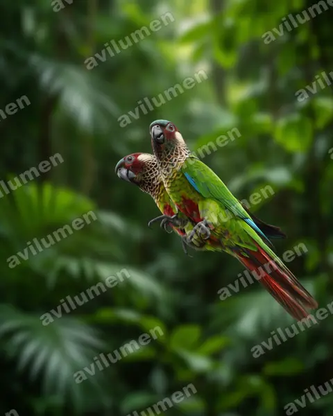 Illustration Réaliste : Pyrrhura picta (Conure versicolore)