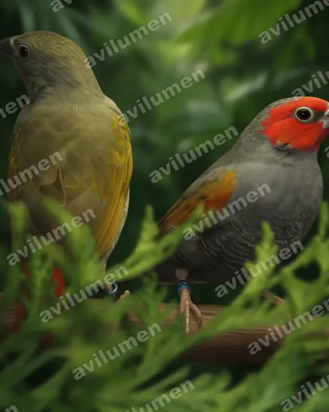 Ilustración en Realista: Pytilia hypogrammica (Estrilda aliamarilla)