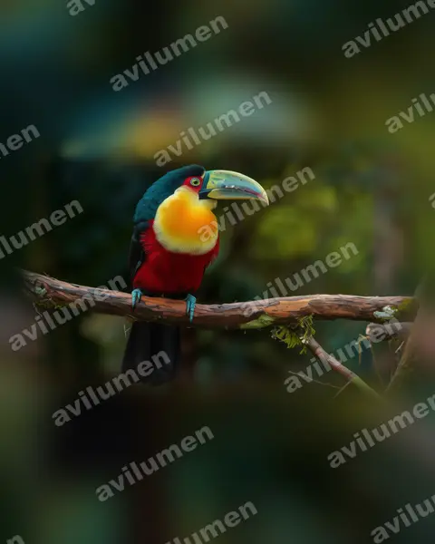 Illustration Réaliste : Ramphastos dicolorus (Toucan à ventre rouge)