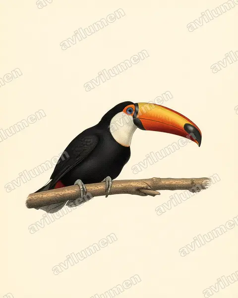 Vintage plate illustration: Ramphastos toco (Toco toucan)