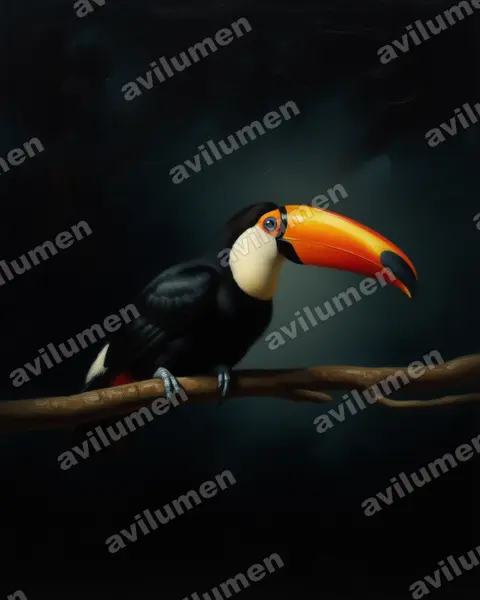 Oil illustration: Ramphastos toco (Toco toucan)