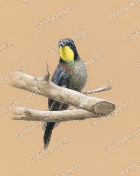 Colored pencil illustration: Ramphomicron dorsale (Black-backed thornbill)