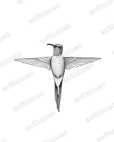 Illustration im Stil Tusche: Atacamakolibri (Rhodopis vesper)