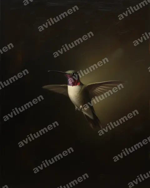 Illustration im Stil Öl: Atacamakolibri (Rhodopis vesper)