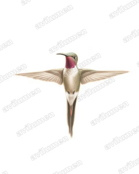 Illustration im Stil Buntstift: Atacamakolibri (Rhodopis vesper)