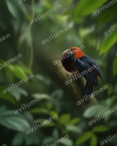 Illustration im Stil Realistisch: Sumbahornvogel (Rhyticeros everetti)