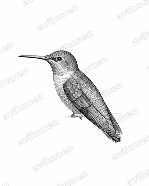 Ink illustration: Riccordia elegans (Gould's emerald)