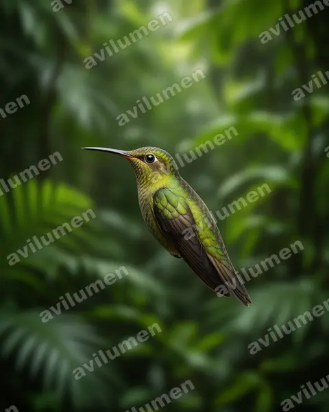 Realistic illustration: Riccordia elegans (Gould's emerald)