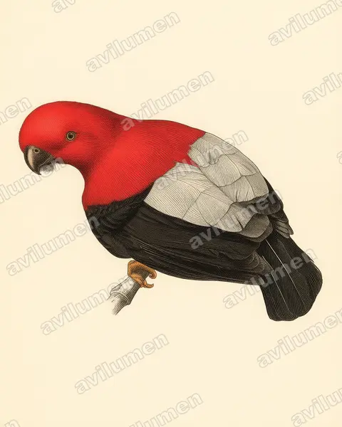 Illustration Planche ancienne : Rupicola peruvianus (Coq-de-roche péruvien)