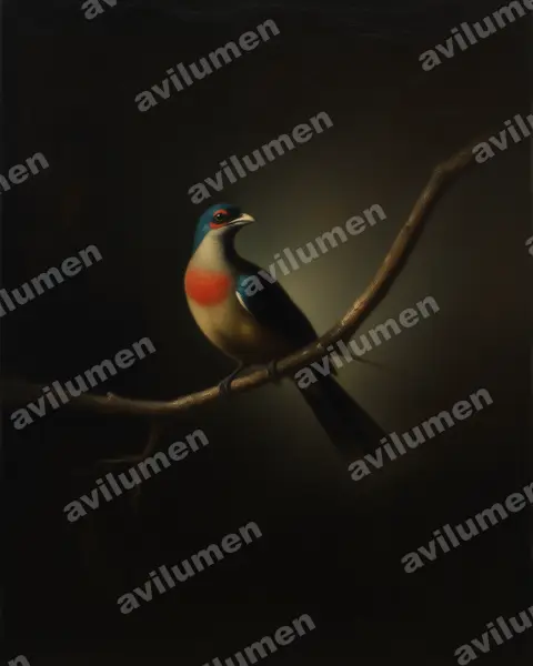 Illustration Huile : Ruwenzorornis johnstoni (Touraco du Ruwenzori)