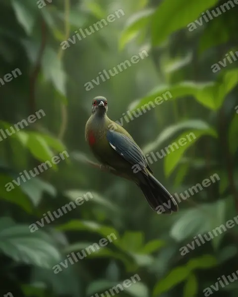 Illustration Réaliste : Ruwenzorornis johnstoni (Touraco du Ruwenzori)