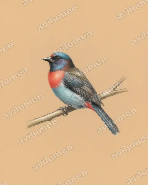 Illustration Crayon de couleur : Ruwenzorornis johnstoni (Touraco du Ruwenzori)