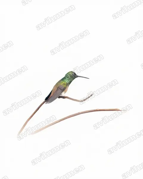 Illustration Aquarelle : Saucerottia cupreicauda (Ariane à queue cuivrée)