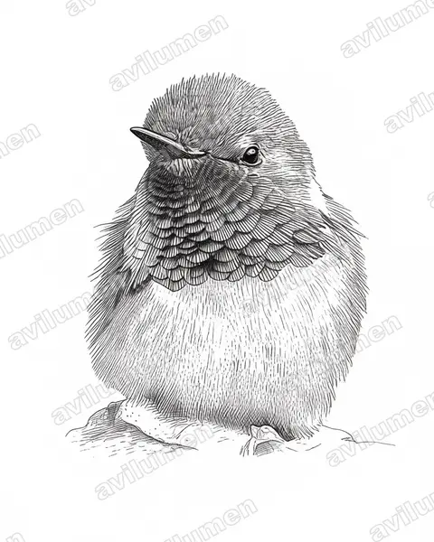 Illustration im Stil Tusche: Orangekehlelfe (Selasphorus scintilla)