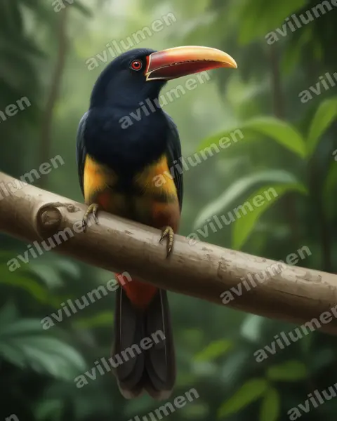 Illustration Réaliste : Selenidera nattereri (Toucanet de Natterer)
