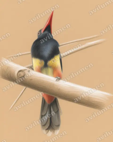 Illustration Crayon de couleur : Selenidera nattereri (Toucanet de Natterer)