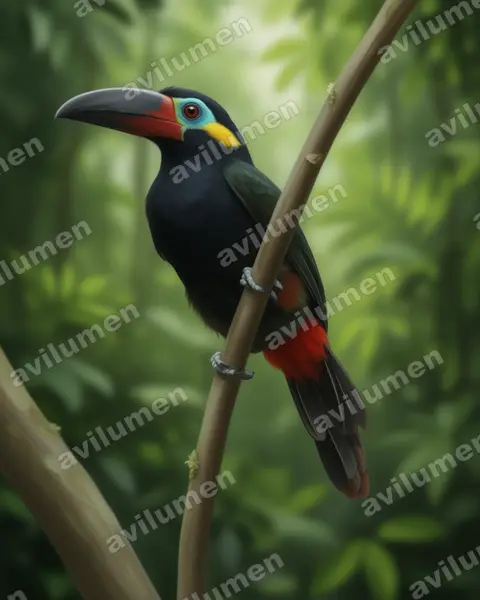 Realistic illustration: Selenidera piperivora (Guianan toucanet)