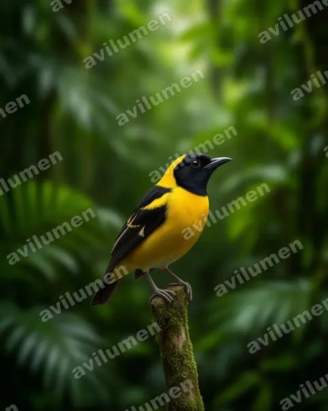 Realistic illustration: Seleucidis melanoleucus (Twelve-wired Bird-of-paradise)