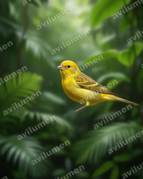 Illustration im Stil Realistisch: Kanarengirlitz (Serinus canaria)