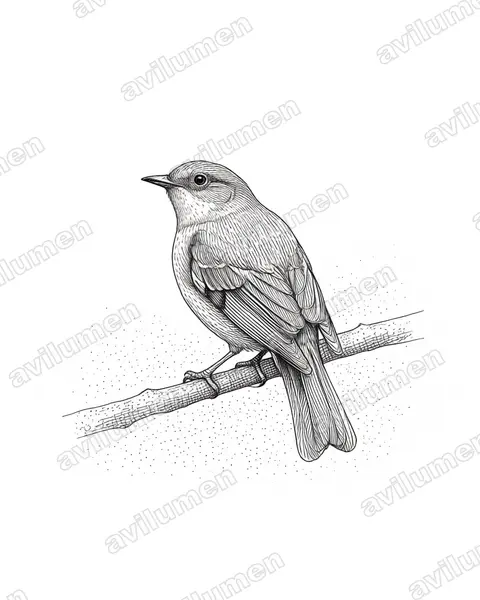 Illustration im Stil Tusche: Olivaceous Piha (Snowornis cryptolophus)