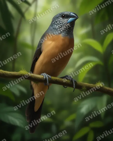 Ilustración en Realista: Spermestes griseicapilla (Odontospiza caniceps)