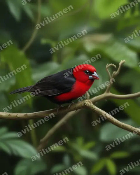 Ilustración en Realista: Spermophaga ruficapilla (Estrilda piquigorda cabecirroja)