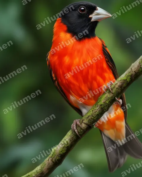 Realistic illustration: Spinus cucullatus (Carduelis cucullata)