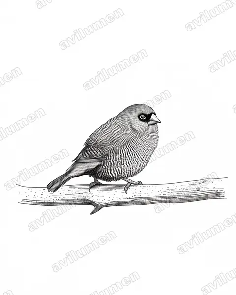 Ilustración en Tinta: Stagonopleura bella (Diamante hermoso)