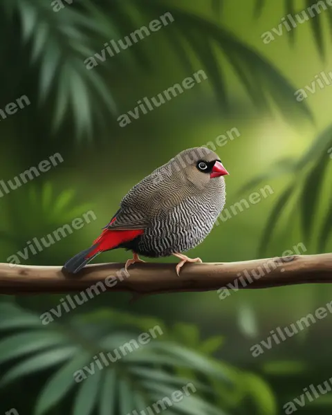 Ilustración en Realista: Stagonopleura bella (Diamante hermoso)
