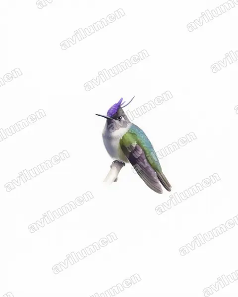 Illustration im Stil Aquarell: Violetthaubenelfe (Stephanoxis loddigesii)