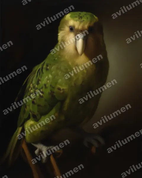 Illustration im Stil Öl: Kakapo (Strigops habroptila)
