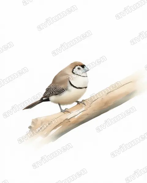 Illustration im Stil Aquarell: Ringelastrild (Taeniopygia bichenovii)